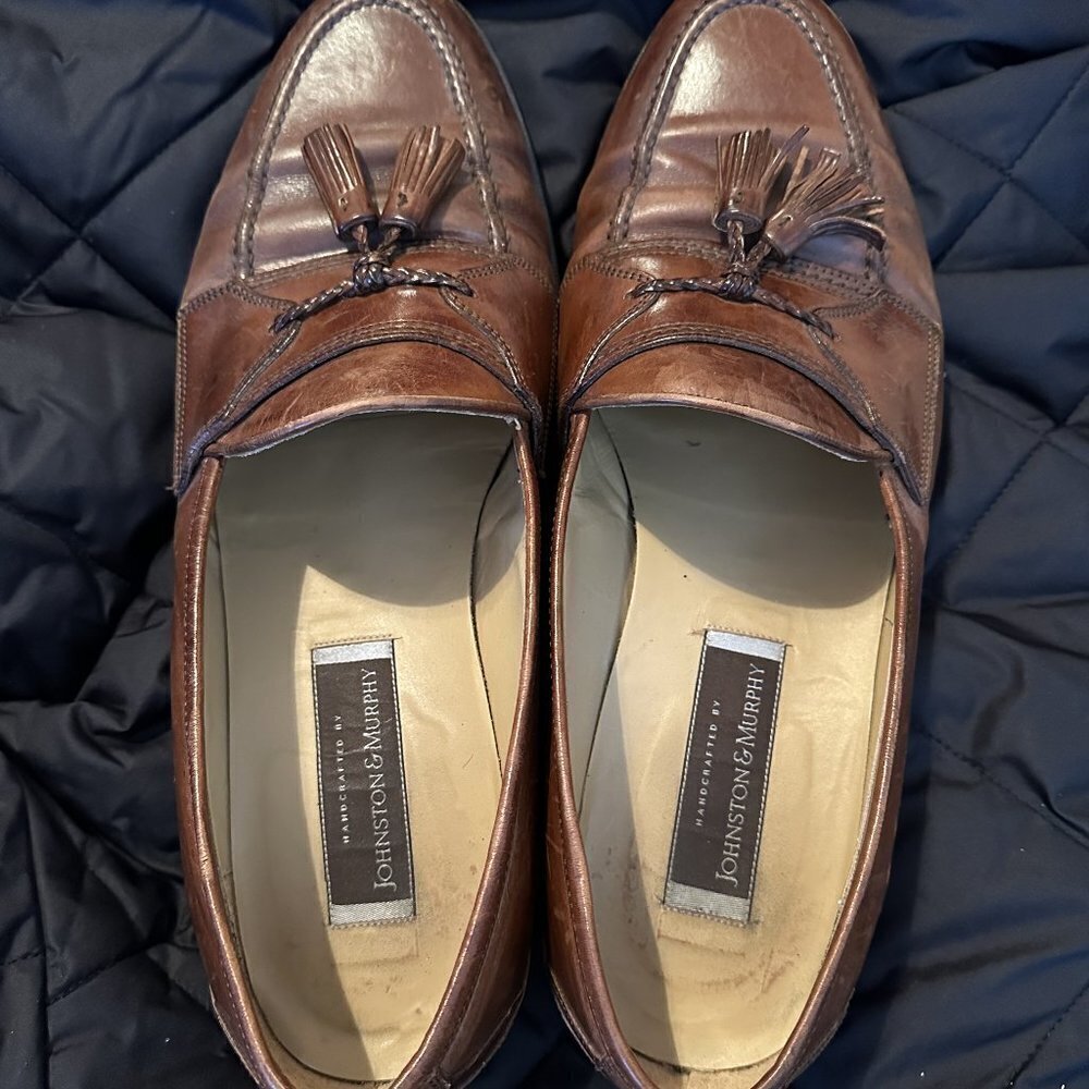 Johnston & Murphy Brown Leather Slip-On Loafer - Men's Size 14M